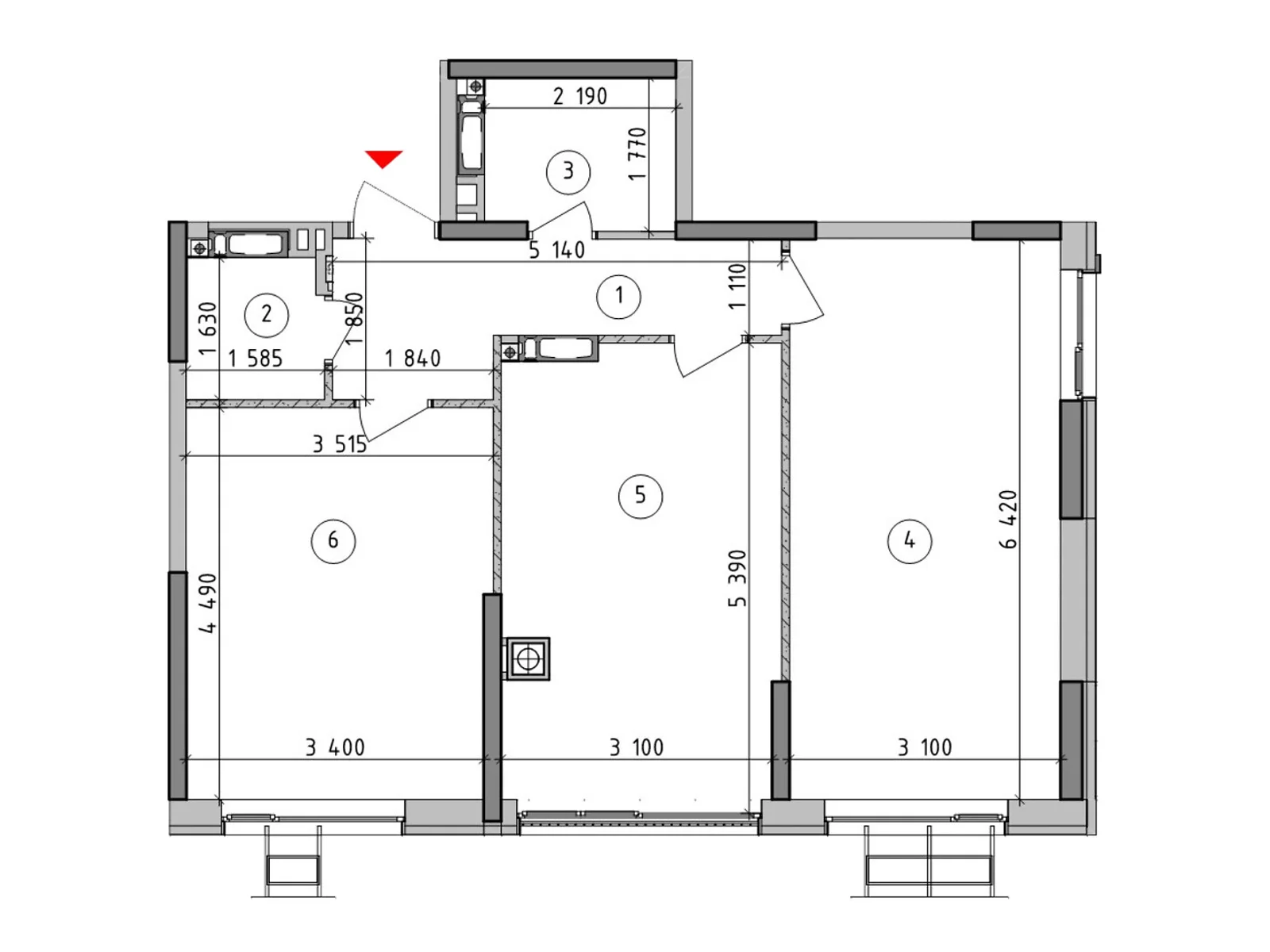 Продается 2-комнатная квартира 64.06 кв. м в Гатном, ул. Оптимистическая, 3 - фото 1