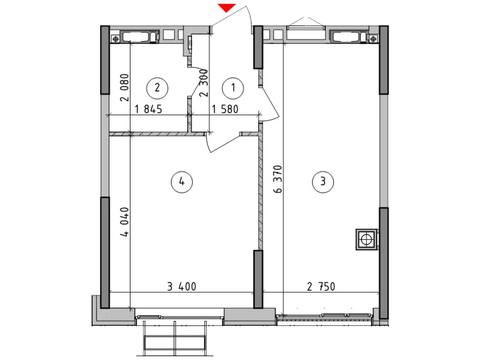 Продається 1-кімнатна квартира 37.5 кв. м у Гатне, вул. Оптимістична, 3