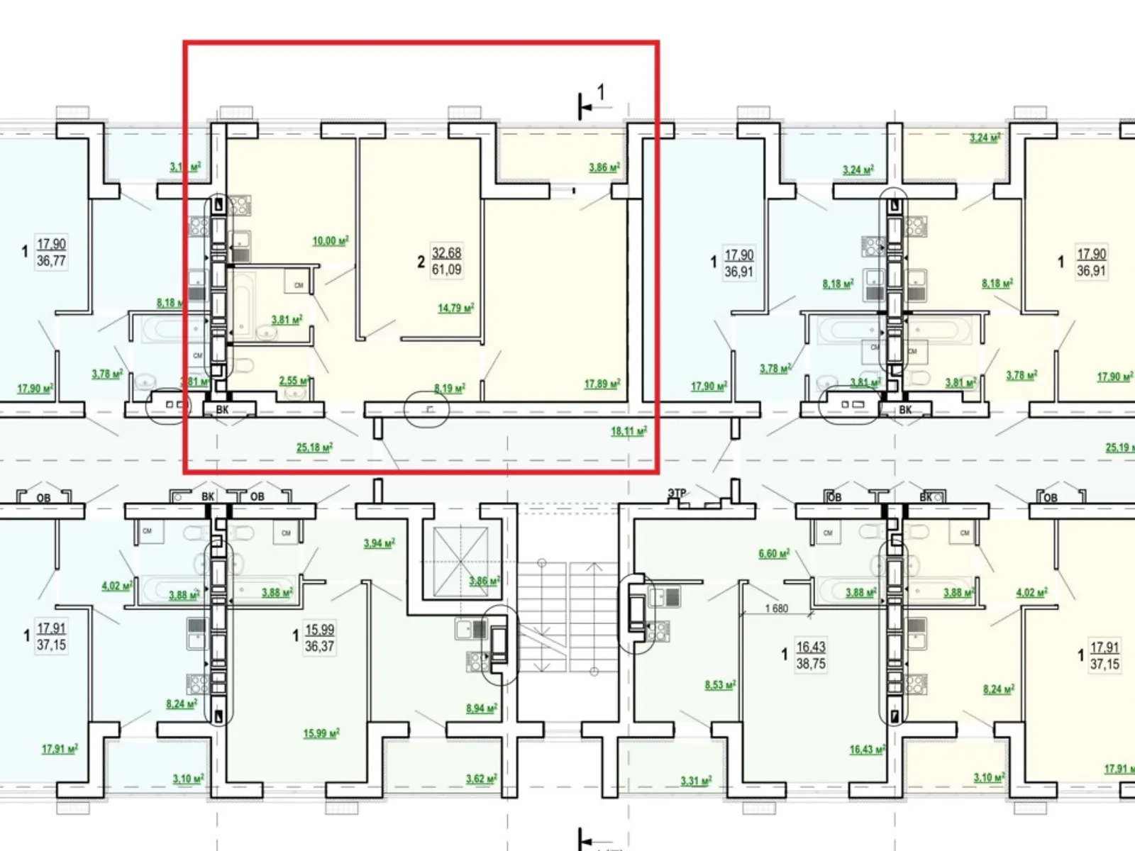 Продається 2-кімнатна квартира 61 кв. м у Харкові, вул. Борткевича, 9 - фото 1