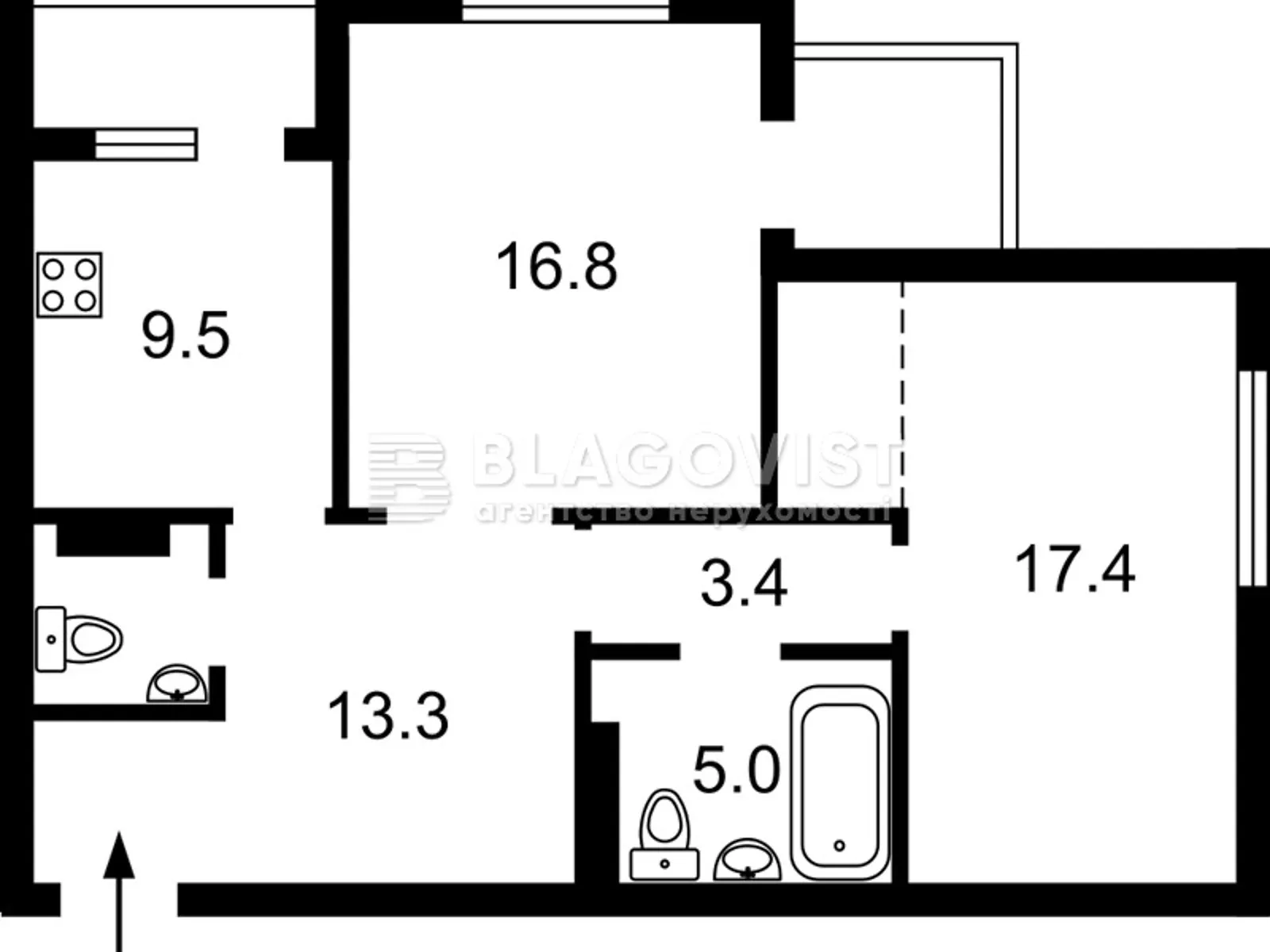 Продается 2-комнатная квартира 75 кв. м в Киеве, ул. Краковская, 27А - фото 1