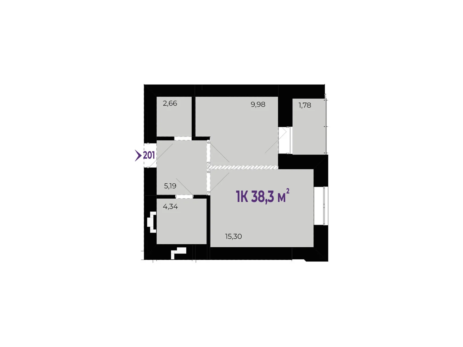 Продается 1-комнатная квартира 38.3 кв. м в Ивано-Франковске - фото 1