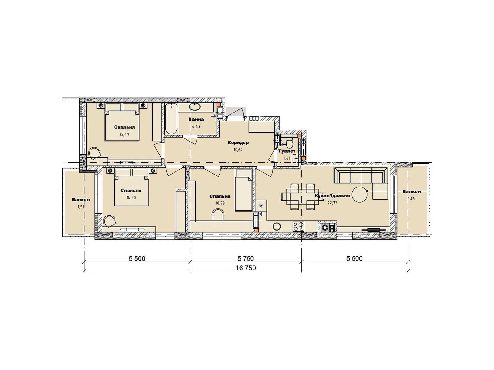 Продается 3-комнатная квартира 80.07 кв. м в Городке, ул. Артыщивская, 29 - фото 1