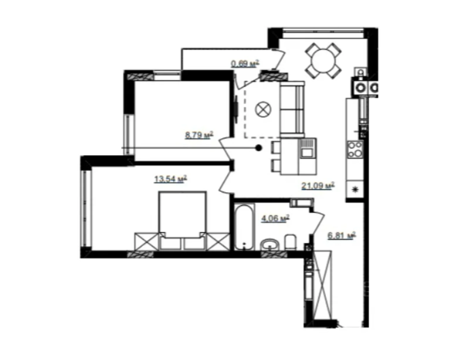 Продается 2-комнатная квартира 55 кв. м в Ужгороде, ул. Капушанская, 150 - фото 1