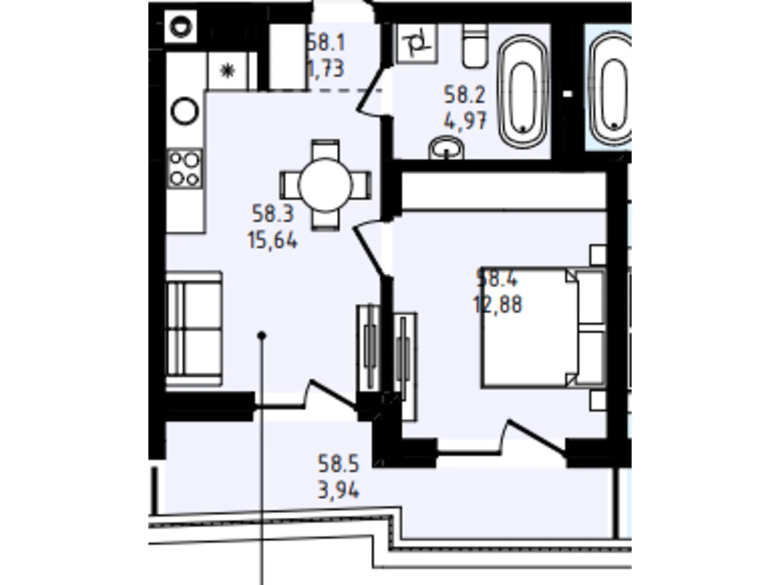 Продается 1-комнатная квартира 39.16 кв. м в Городке, цена: 29370 $ - фото 1