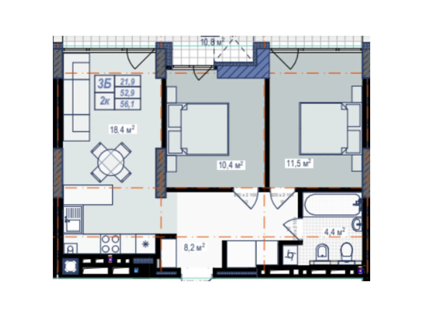 Продается 2-комнатная квартира 56.1 кв. м в Львове, ул. Стрыйская, 121Б - фото 1