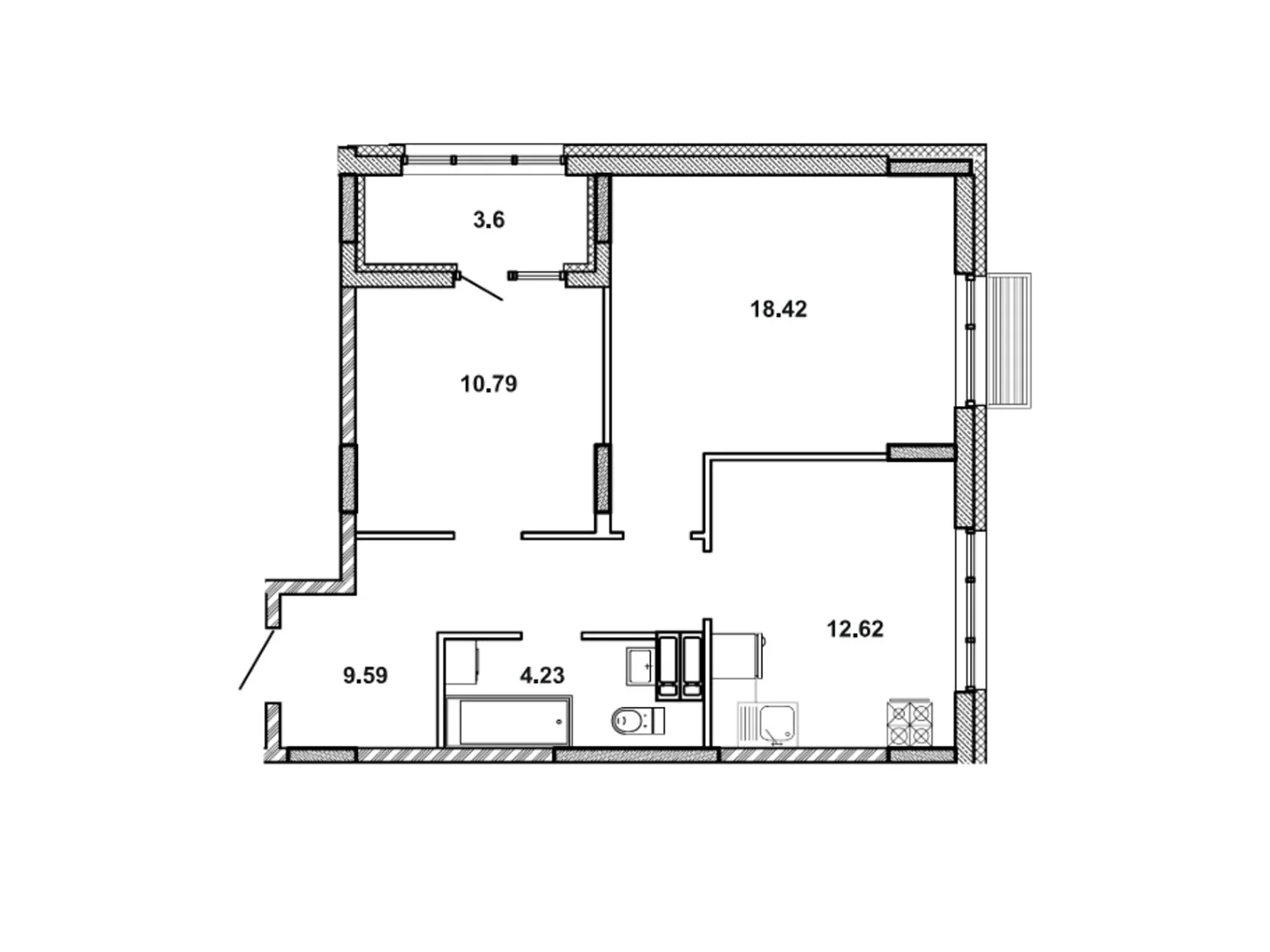 Продается 2-комнатная квартира 59.25 кв. м в Борисполе, ул. Франка, 21 - фото 1