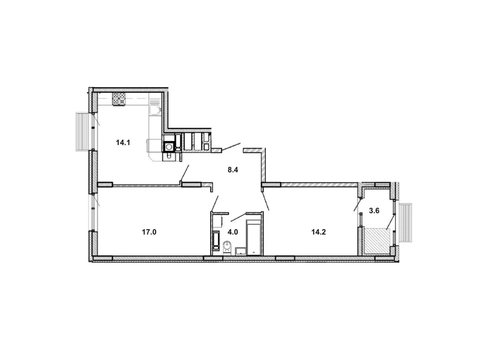 Продается 2-комнатная квартира 63.1 кв. м в Борисполе, ул. Франка, 21 - фото 1