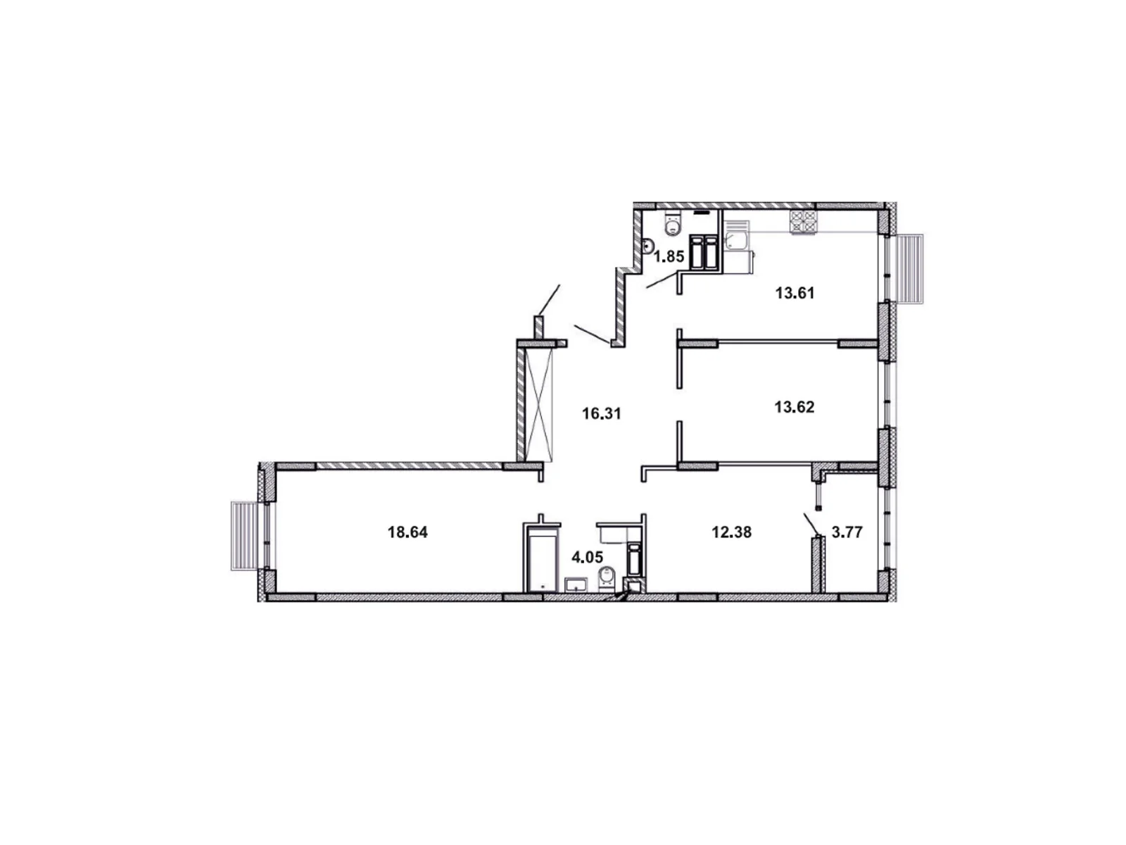 Продается 3-комнатная квартира 84.23 кв. м в Борисполе, ул. Франка, 21 - фото 1