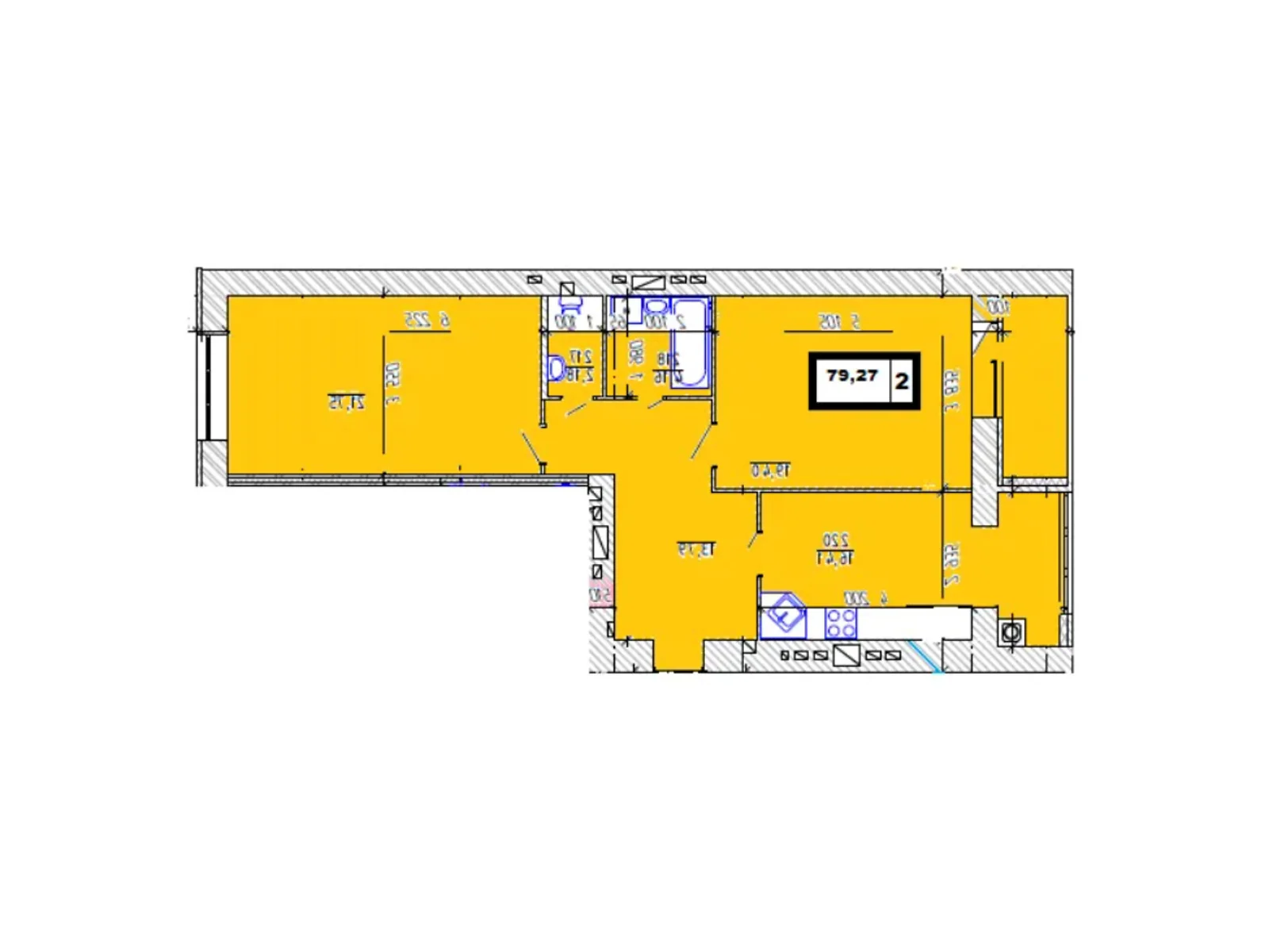 Продается 2-комнатная квартира 79 кв. м в Хмельницком, ул. Степана Бандеры, 32/1 - фото 1