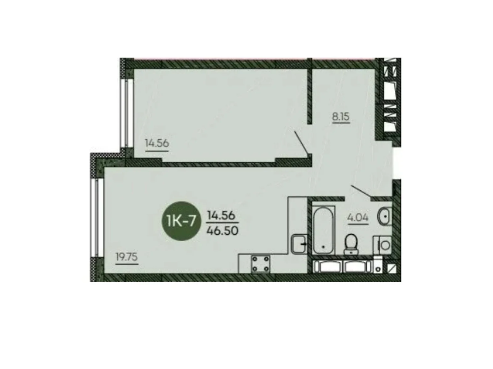 Продается 1-комнатная квартира 46.5 кв. м в Киеве, ул. Николая Василенко, 2 - фото 1