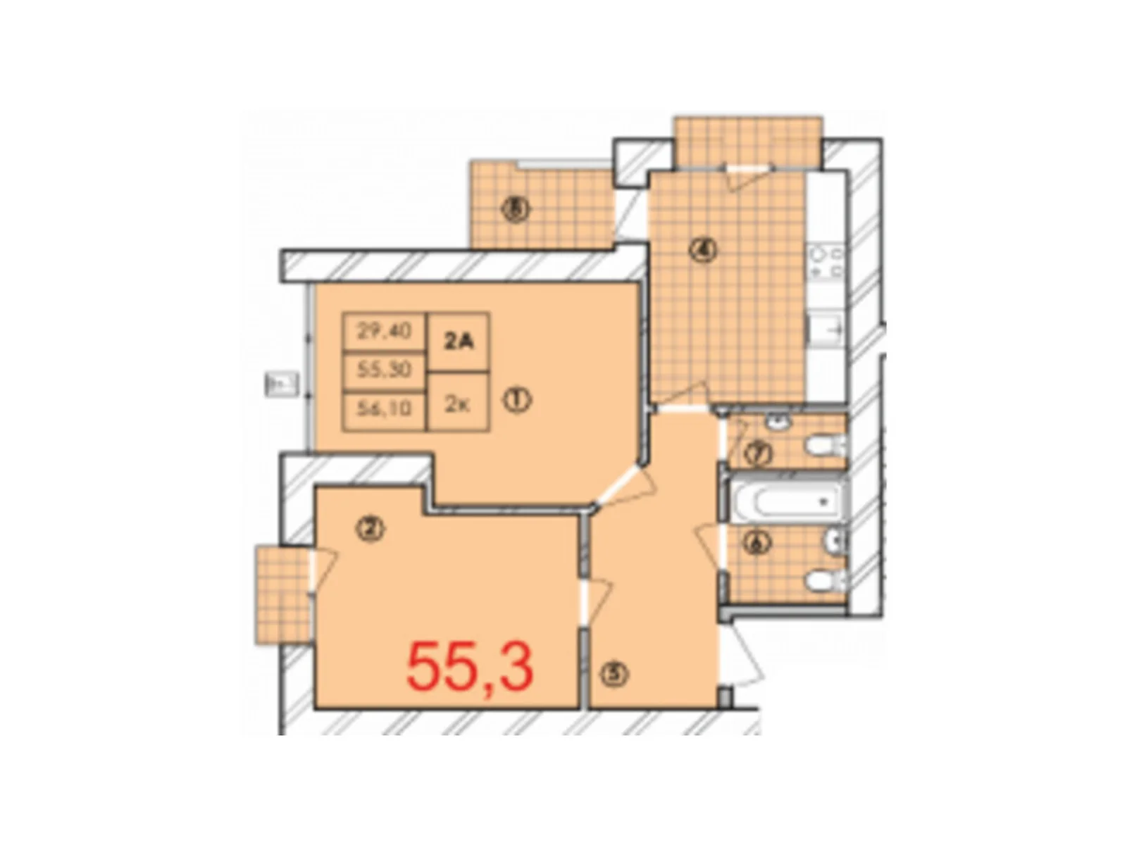 Продается 2-комнатная квартира 55.3 кв. м в Яремче, ул. Руднева, 13 - фото 1