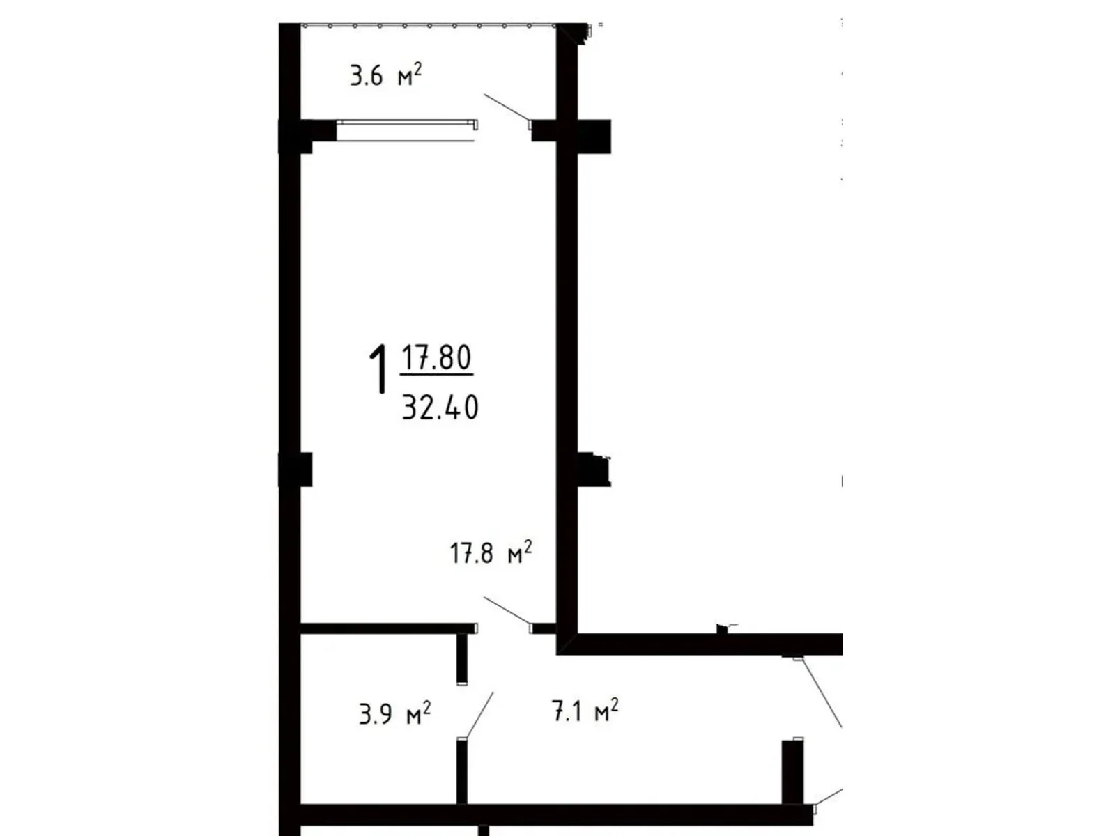 Продается 1-комнатная квартира 28.7 кв. м в Годилове - фото 1