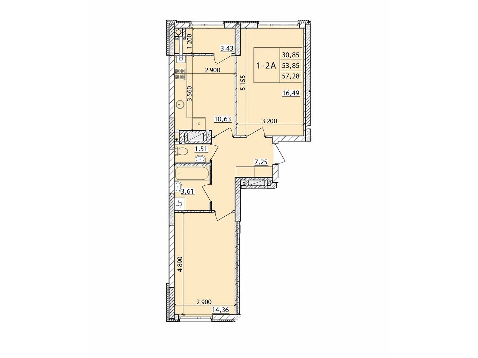 Продается 2-комнатная квартира 57.28 кв. м в Чернигове, ул. Независимости - фото 1