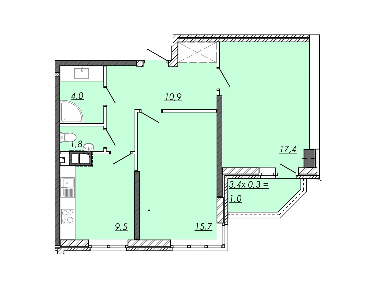 Продается офис 62.7 кв. м в бизнес-центре, цена: 38874 $ - фото 1