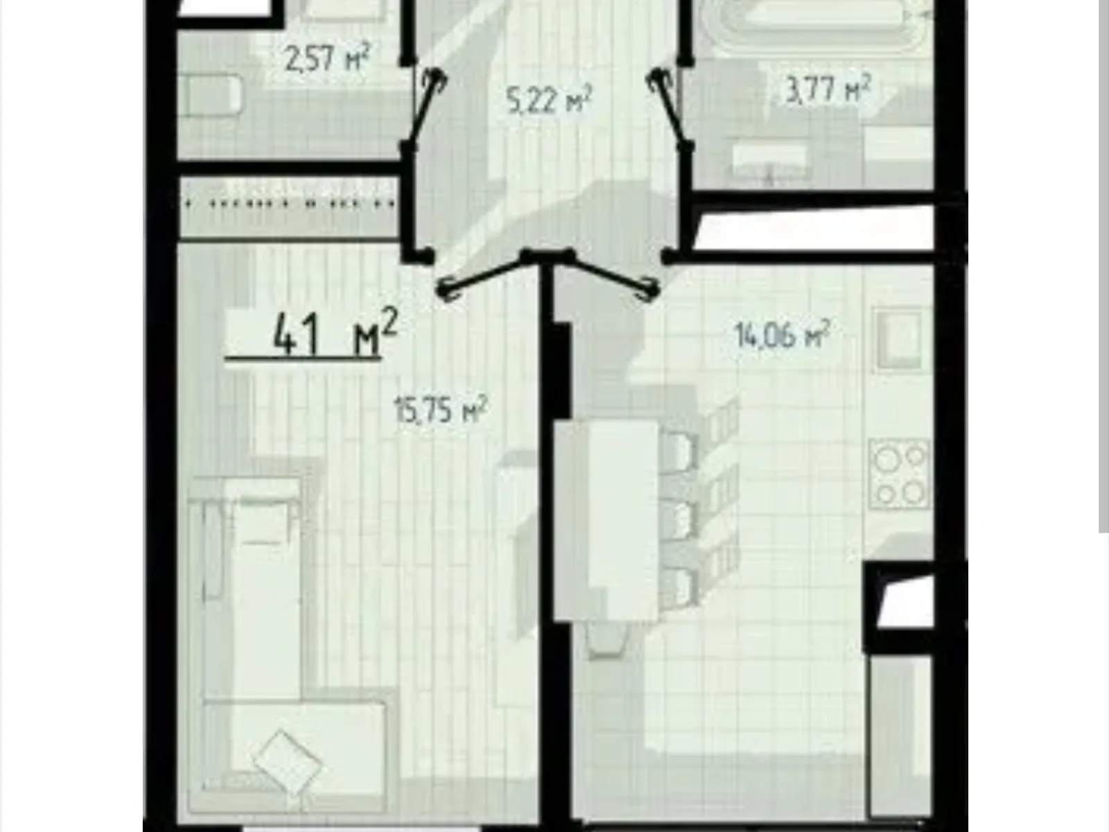 Продается 1-комнатная квартира 41 кв. м в Ивано-Франковске, ул. Химиков - фото 1