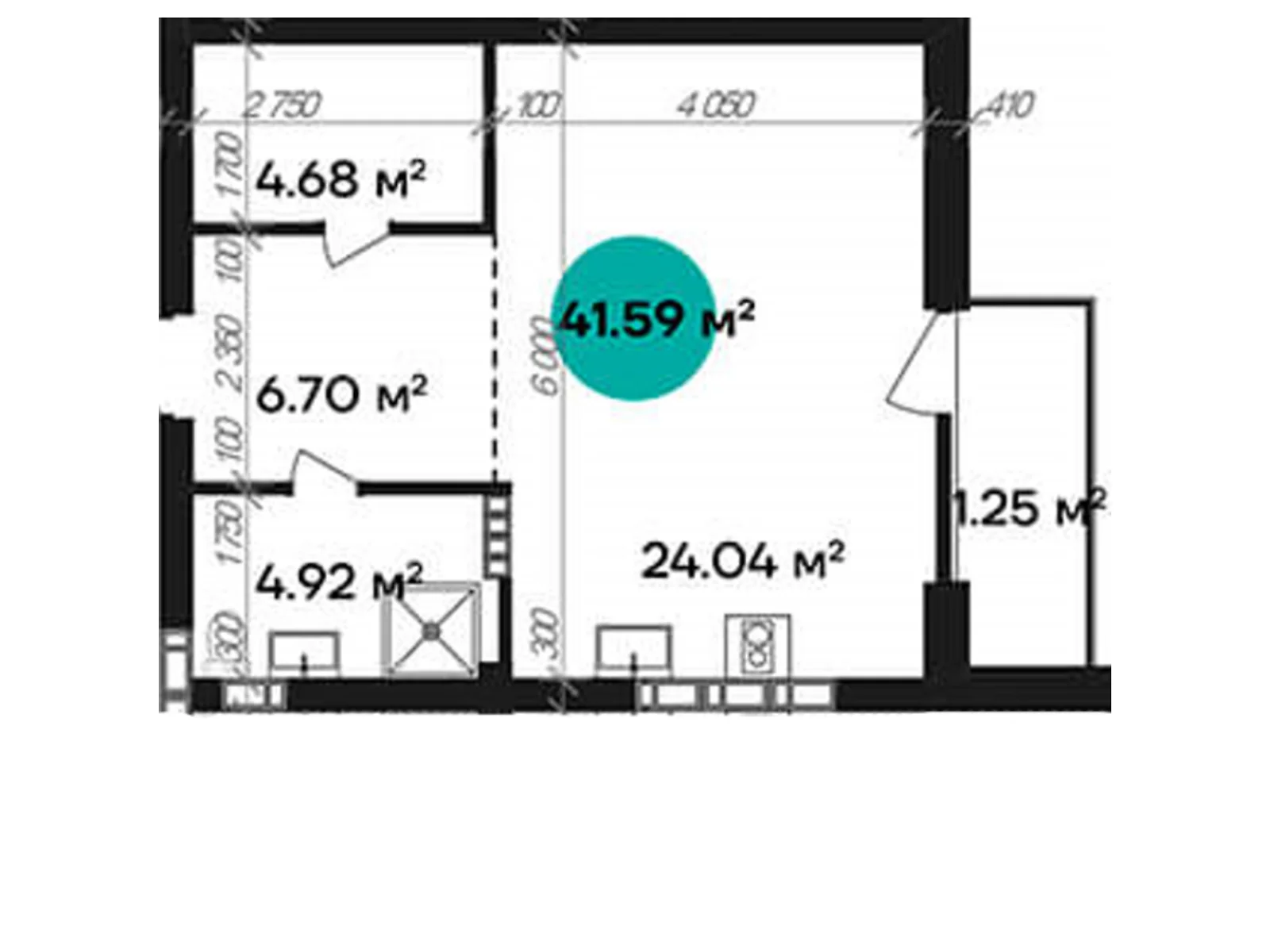 Продается 1-комнатная квартира 41.59 кв. м в Полтаве, ул. Шевченко - фото 1