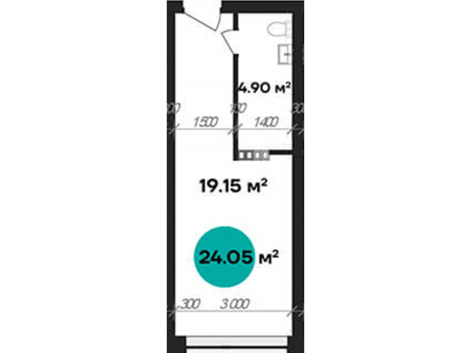 Продается 1-комнатная квартира 24.05 кв. м в Полтаве, ул. Шевченко - фото 1