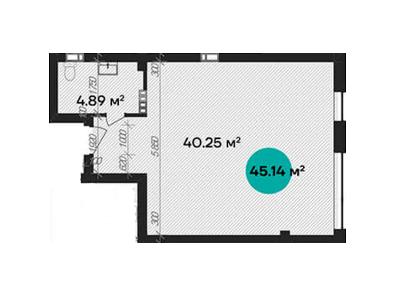Продается 1-комнатная квартира 45.14 кв. м в Полтаве - фото 1