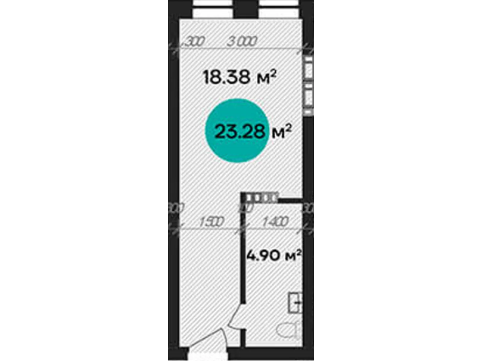 Продается 1-комнатная квартира 23.28 кв. м в Полтаве - фото 1