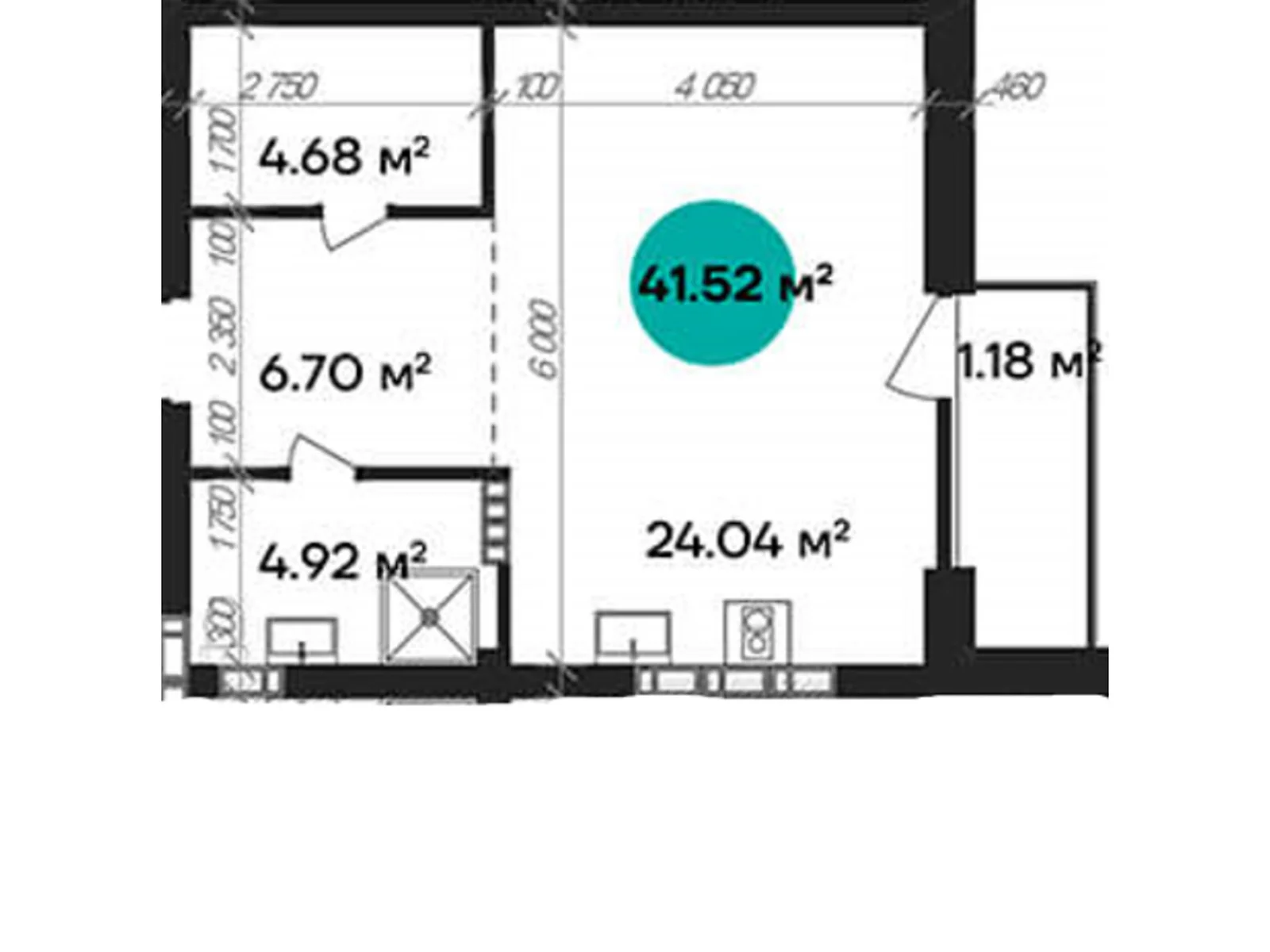 Продается 1-комнатная квартира 41.52 кв. м в Полтаве - фото 1