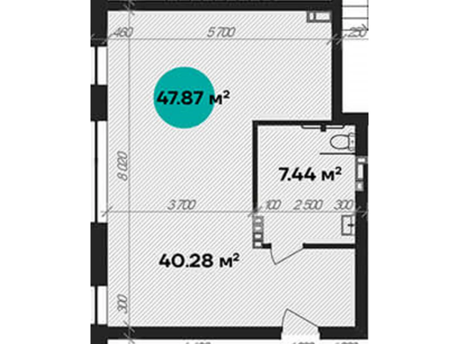 Продается 1-комнатная квартира 47.87 кв. м в Полтаве - фото 1