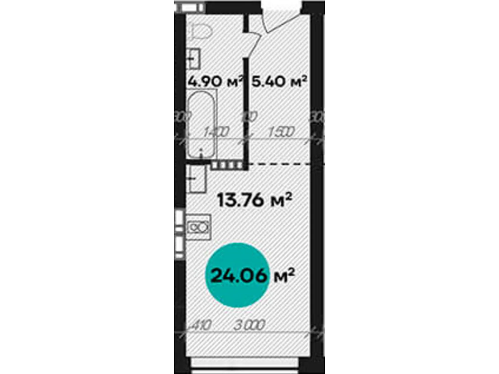 Продається 1-кімнатна квартира 24.06 кв. м у Полтаві, цена: 34165 $ - фото 1