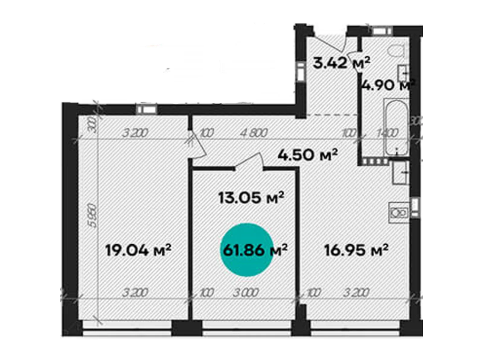 Продается 1-комнатная квартира 61.86 кв. м в Полтаве, цена: 80418 $ - фото 1