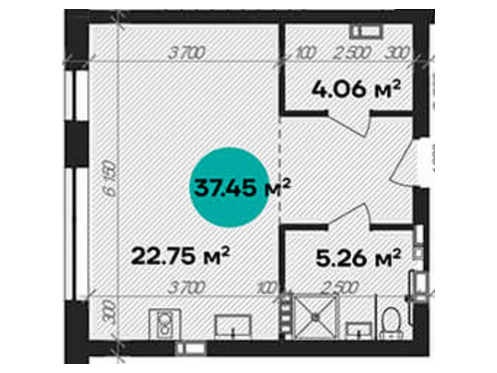 Продается 1-комнатная квартира 37.45 кв. м в Полтаве, ул. Шевченко - фото 1