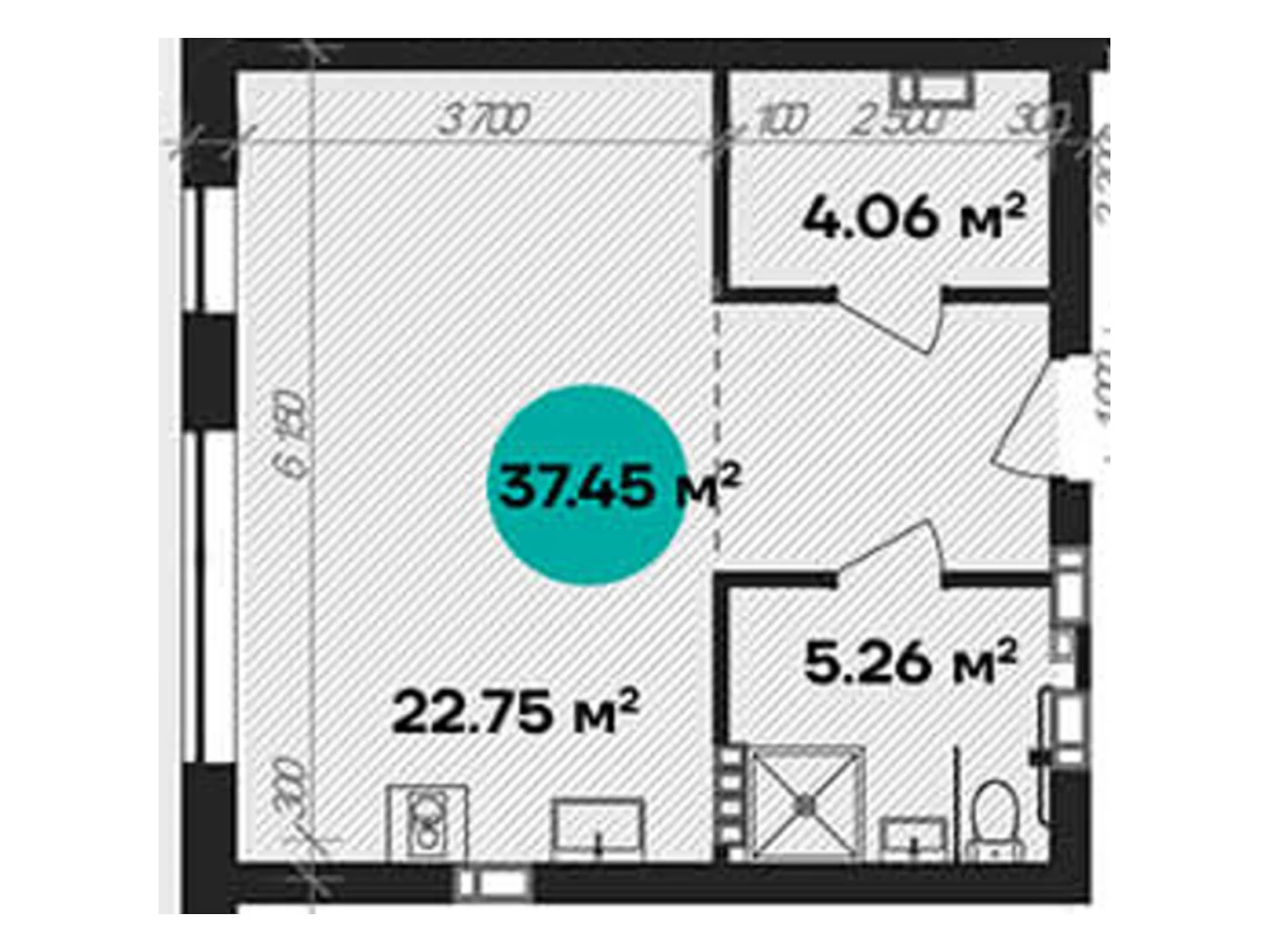Продается 1-комнатная квартира 37.45 кв. м в Полтаве, цена: 46813 $ - фото 1