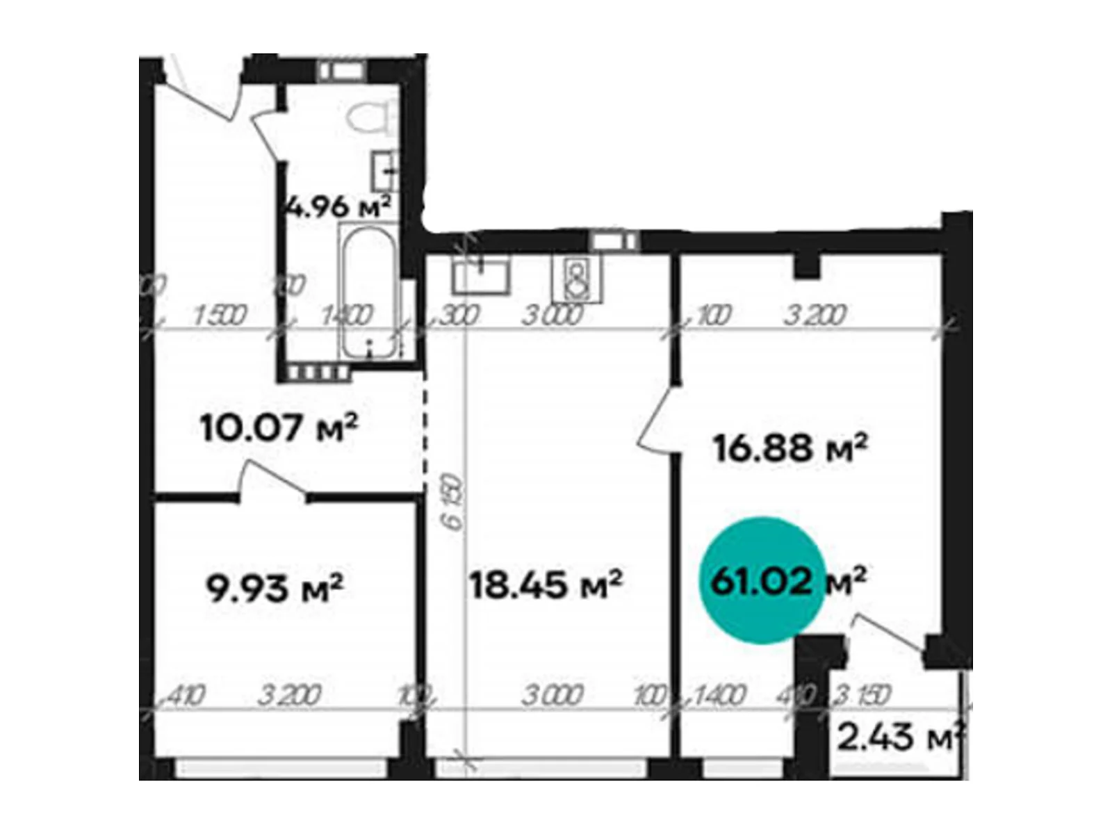 Продається 1-кімнатна квартира 61.02 кв. м у Полтаві, цена: 85428 $