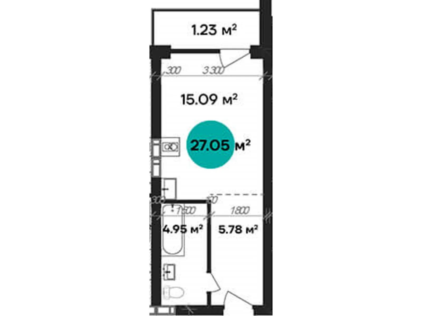 Продается 1-комнатная квартира 27.05 кв. м в Полтаве, ул. Шевченко - фото 1