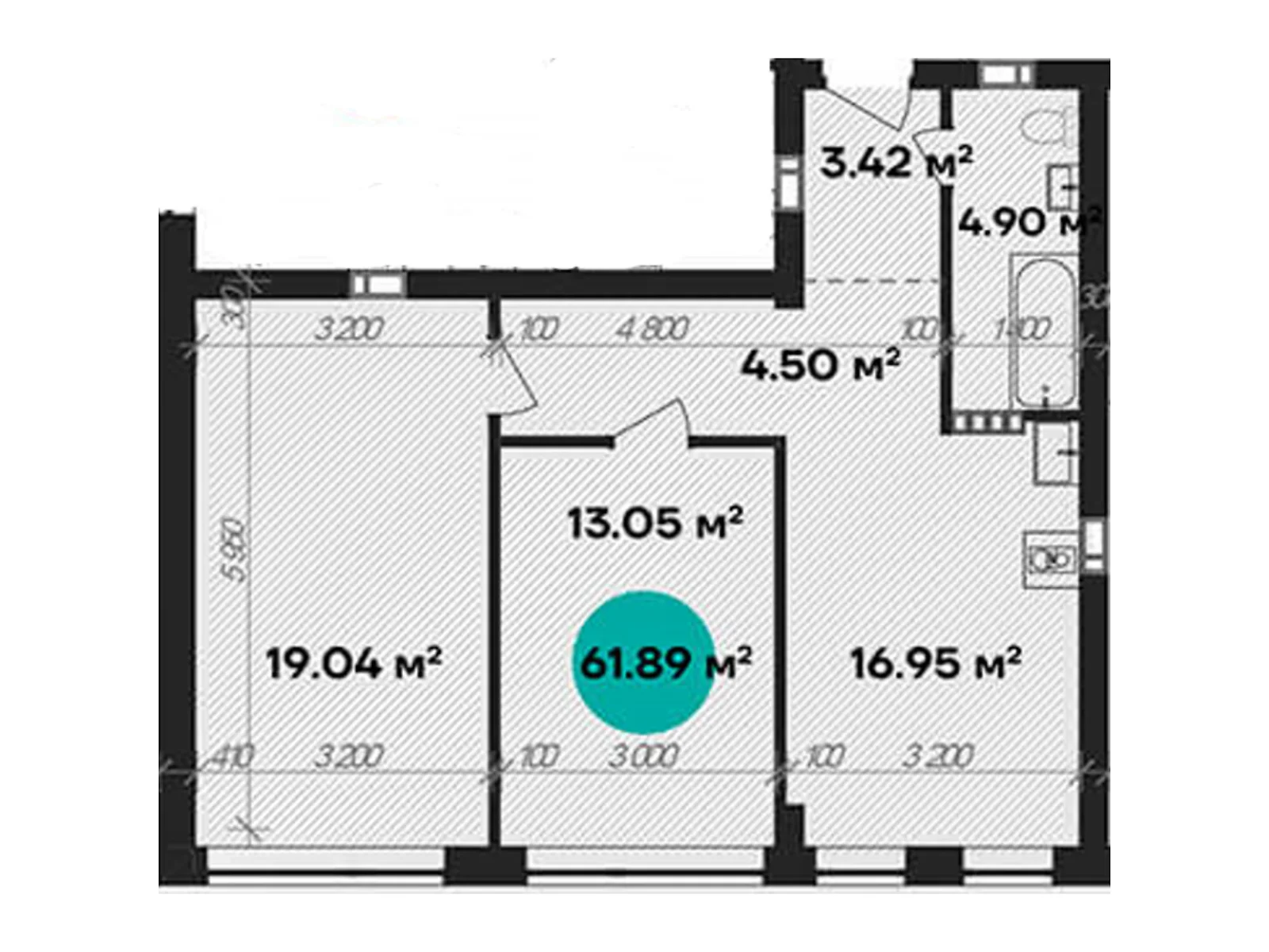 Продается 2-комнатная квартира 61.89 кв. м в Полтаве, цена: 81695 $ - фото 1