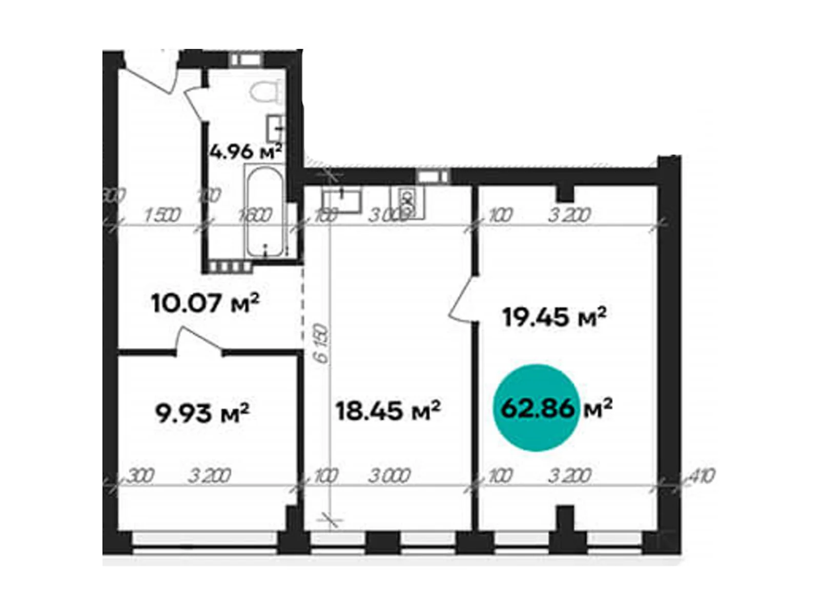 Продается 2-комнатная квартира 62.86 кв. м в Полтаве, цена: 81718 $ - фото 1