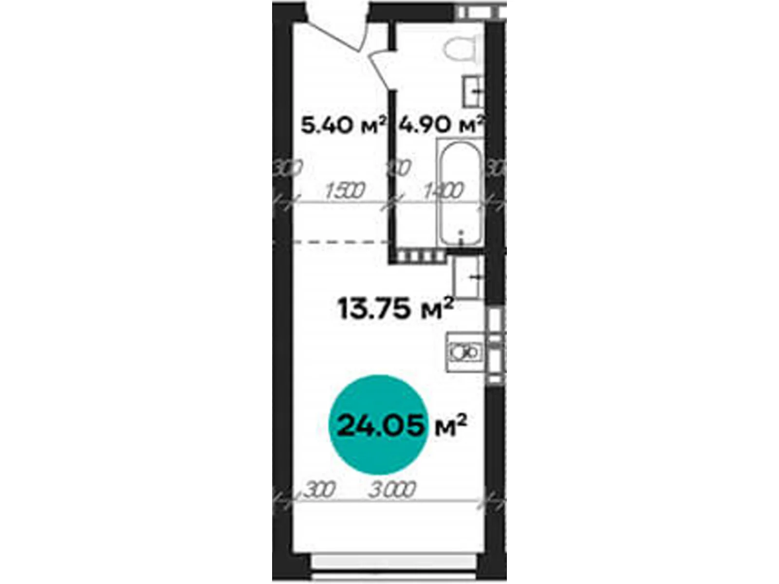 Продается 1-комнатная квартира 24.05 кв. м в Полтаве, ул. Шевченко - фото 1