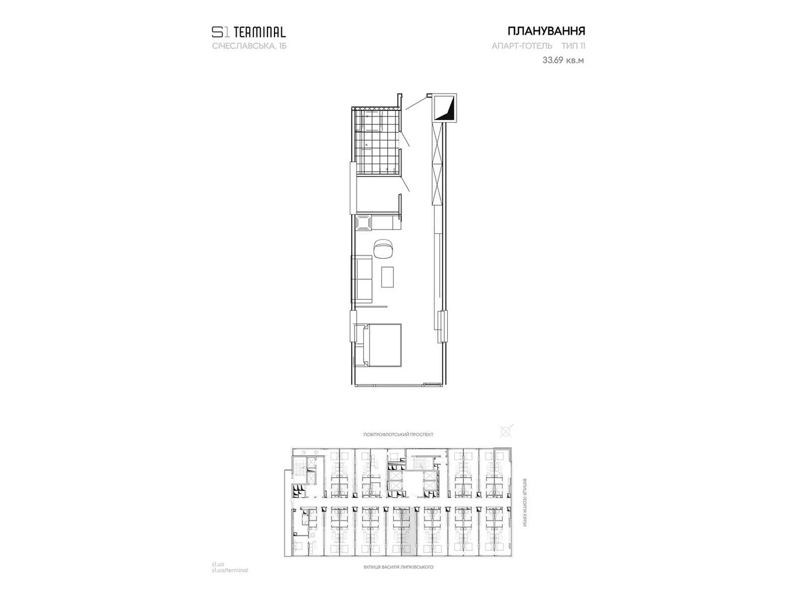 Продається 1-кімнатна квартира 33.69 кв. м у Києві, вул. Івана Ползунова - фото 1