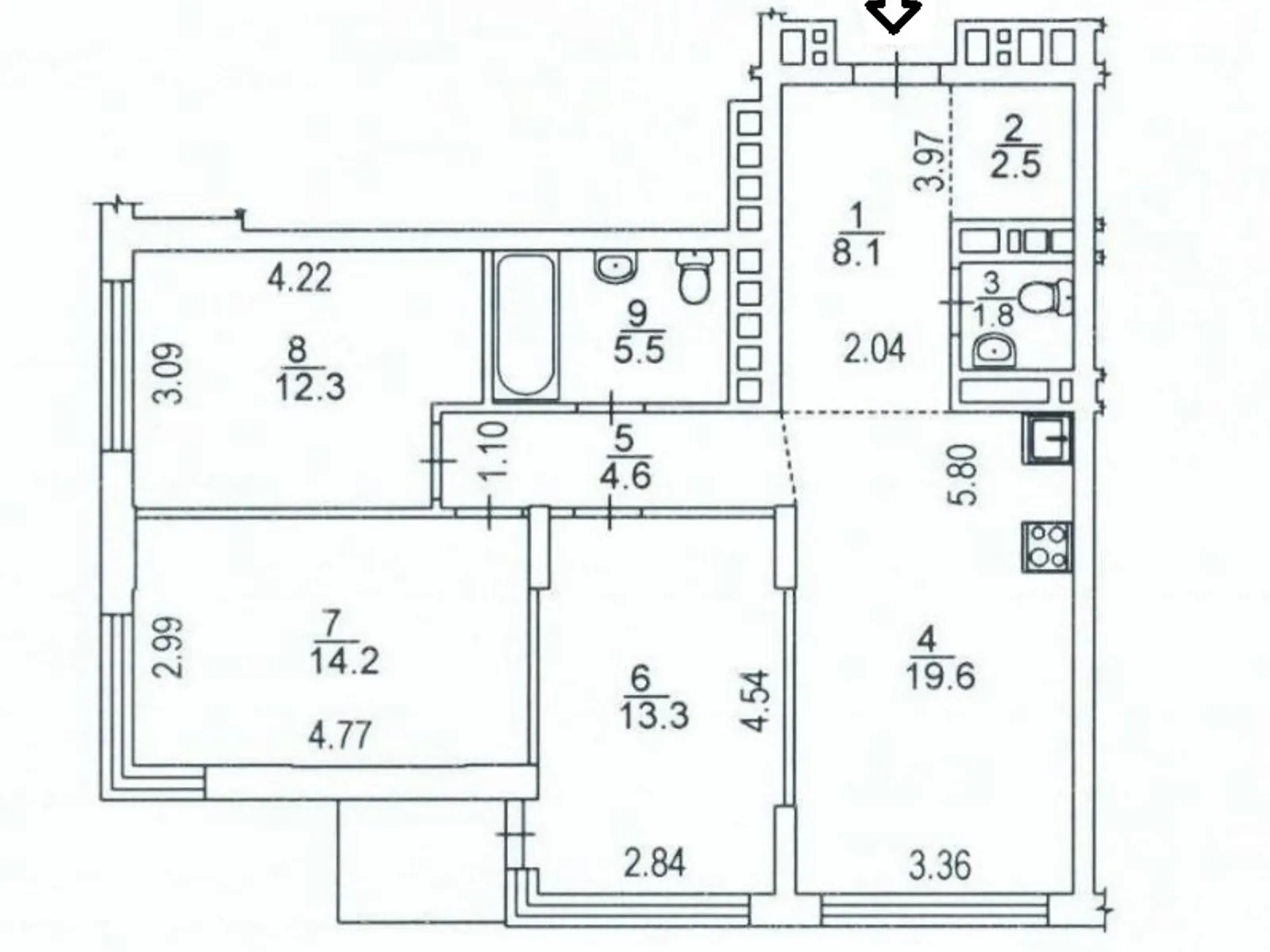 Продается 3-комнатная квартира 83 кв. м в Киеве, ул. Александра Олеся, 2В - фото 1