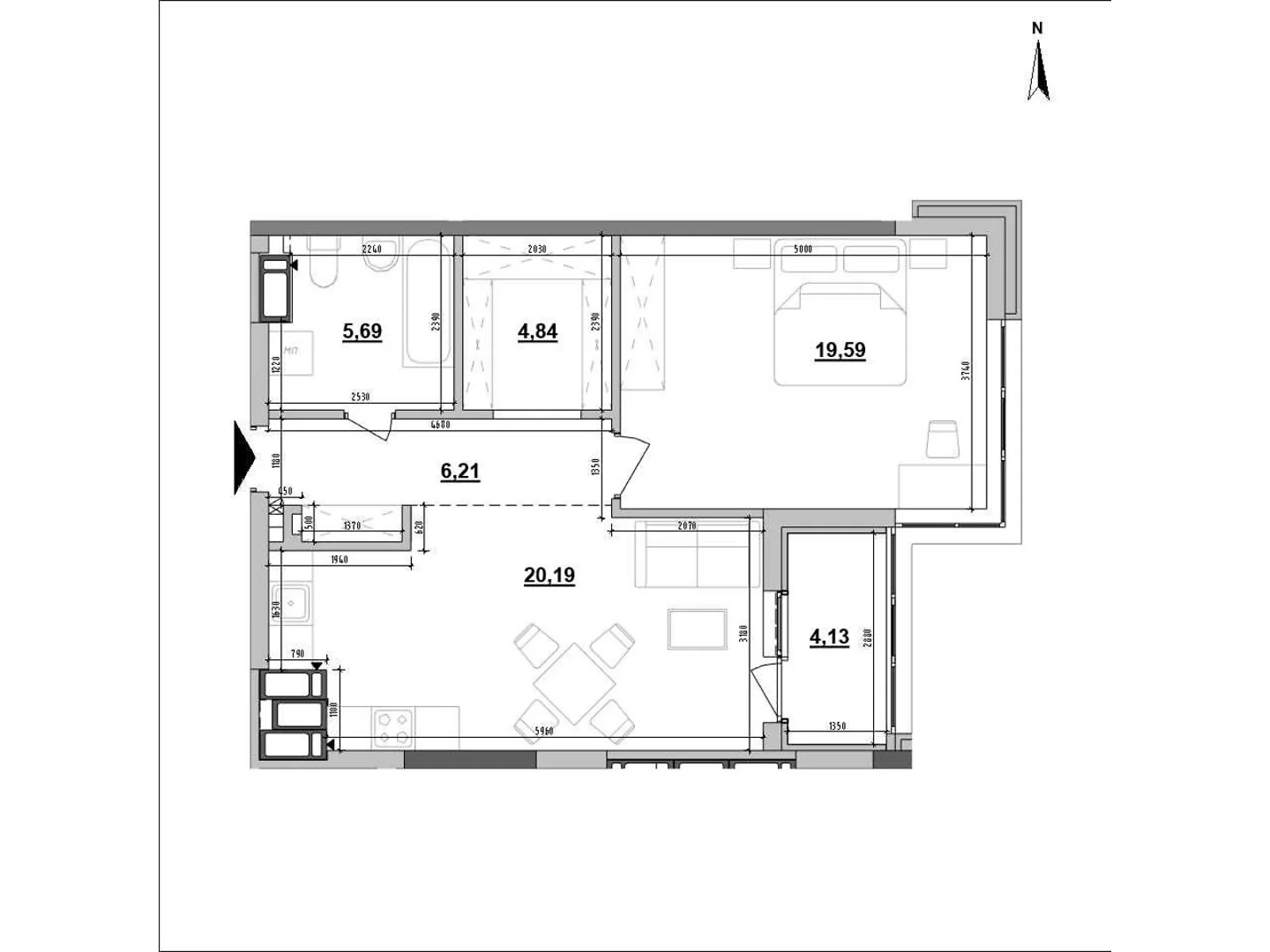 Продается 1-комнатная квартира 60.65 кв. м в Киеве, ул. Коновальца Евгения, 30 - фото 1