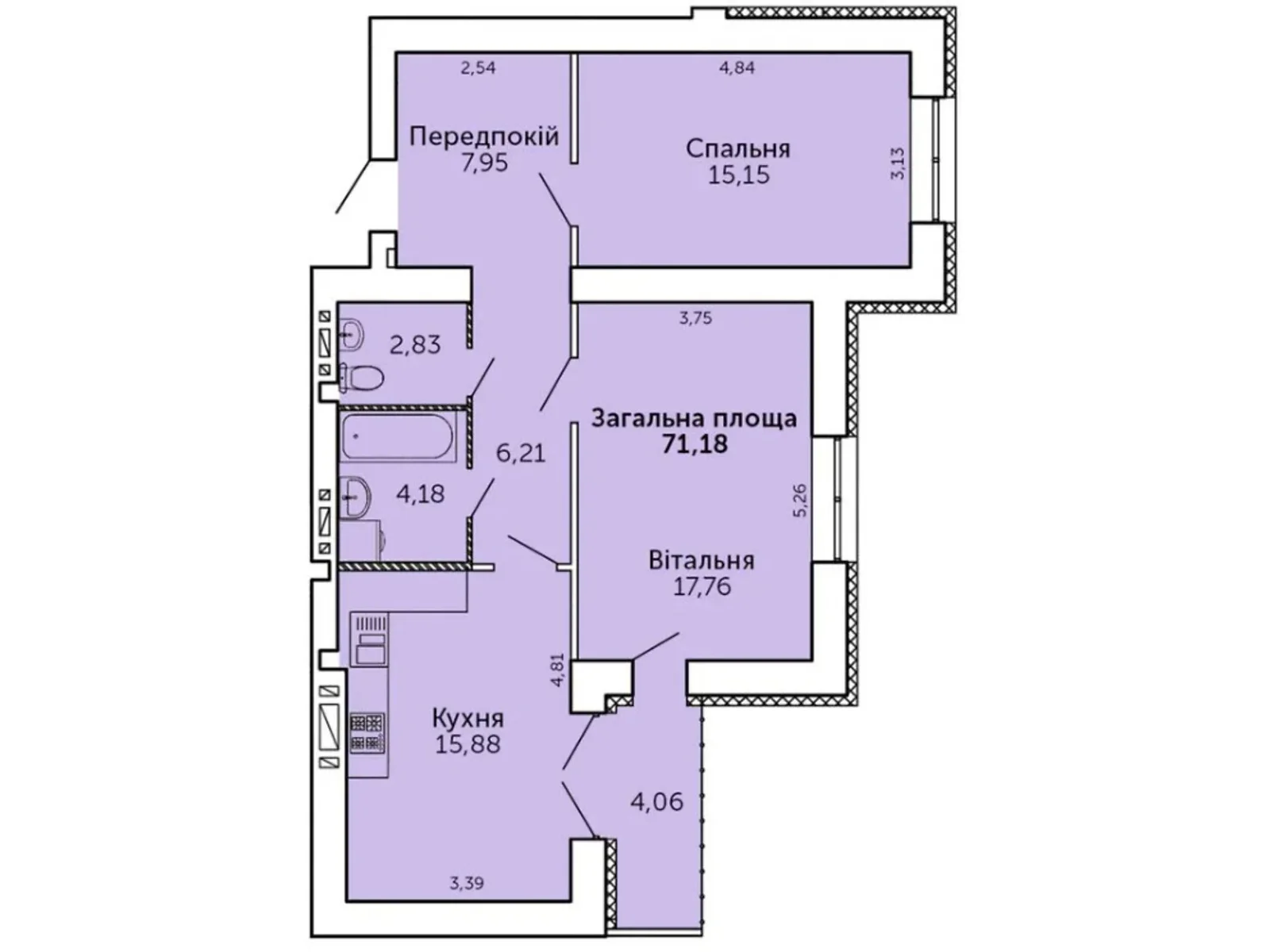 Продается 2-комнатная квартира 71.18 кв. м в Николаеве, ул. Леваневцев, 30/3 - фото 1