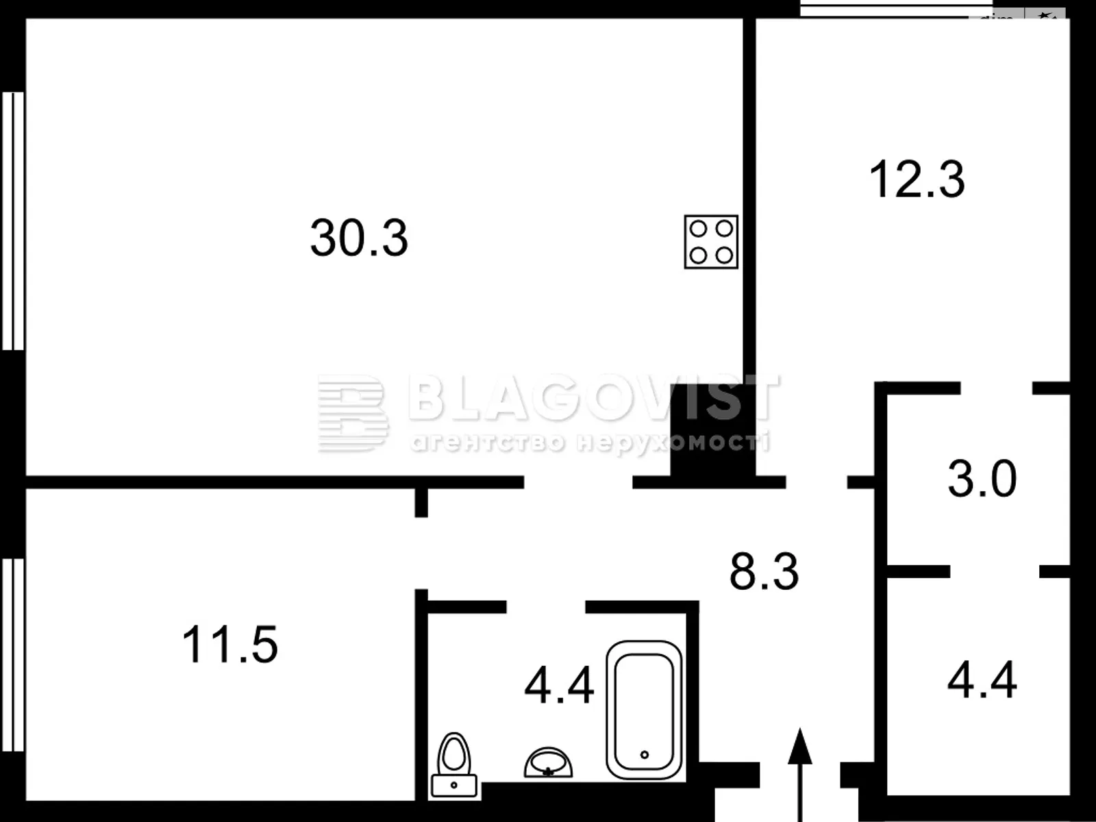 Продается 2-комнатная квартира 74.2 кв. м в Киеве, пер. Ужгородский, 4/1 - фото 1