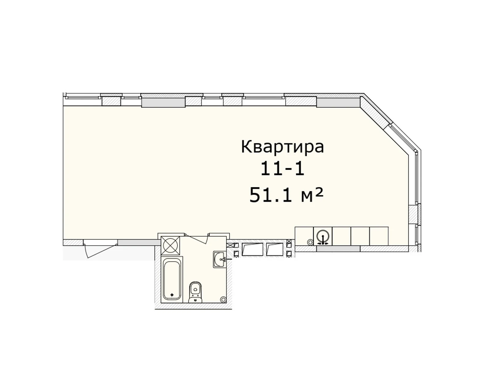 Продається 2-кімнатна квартира 51.1 кв. м у Дніпрі, просп. Слобожанський, 29А - фото 1