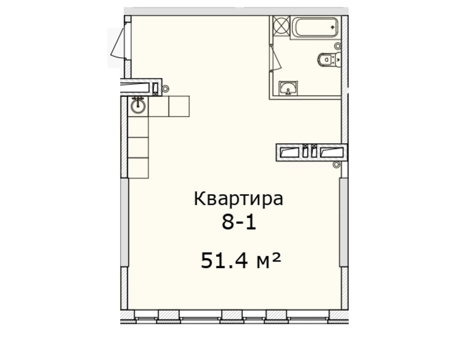Продается 2-комнатная квартира 51.4 кв. м в Днепре, просп. Слобожанский, 29А - фото 1