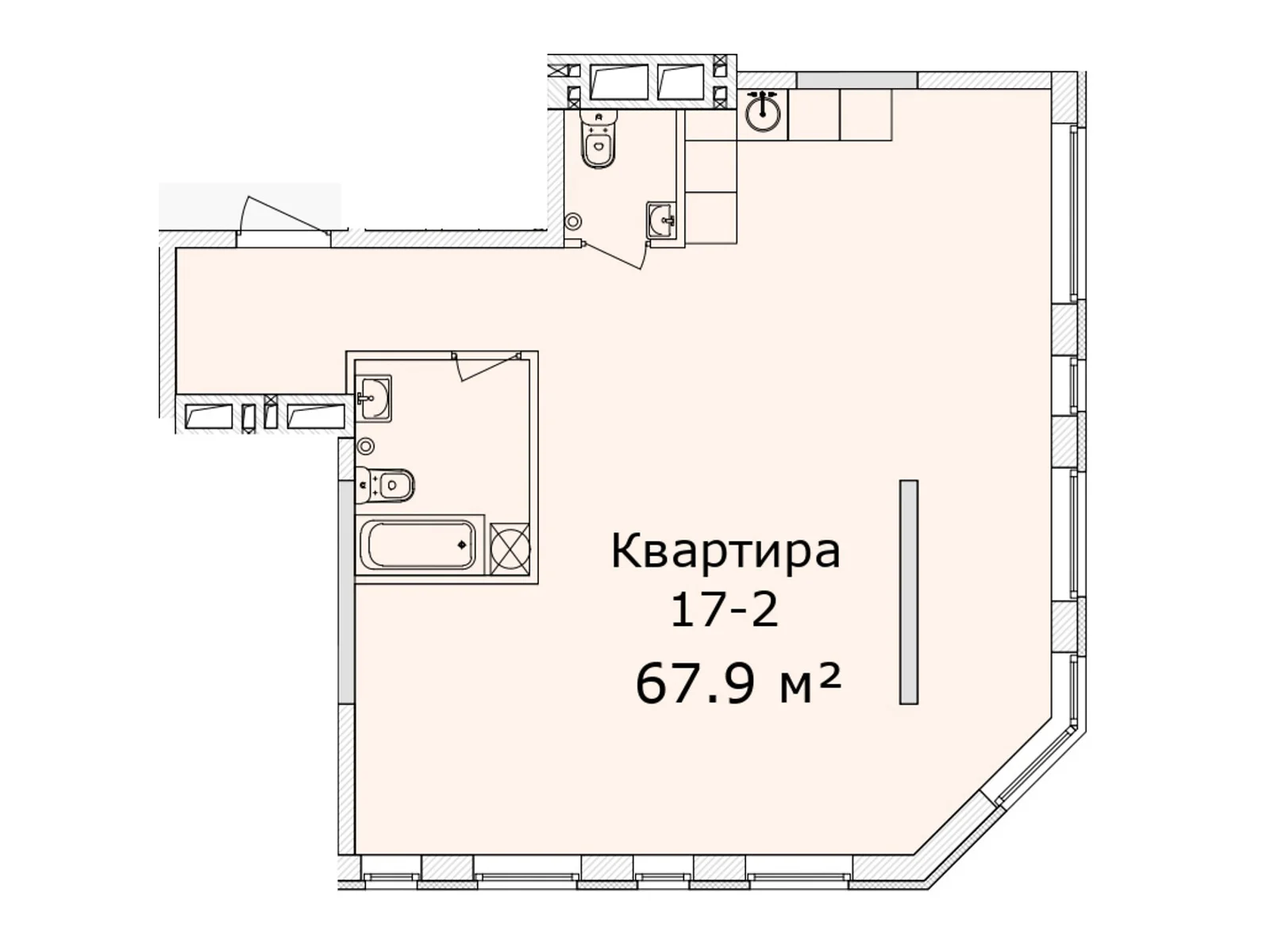 Продается 3-комнатная квартира 67.9 кв. м в Днепре, просп. Слобожанский, 29А - фото 1