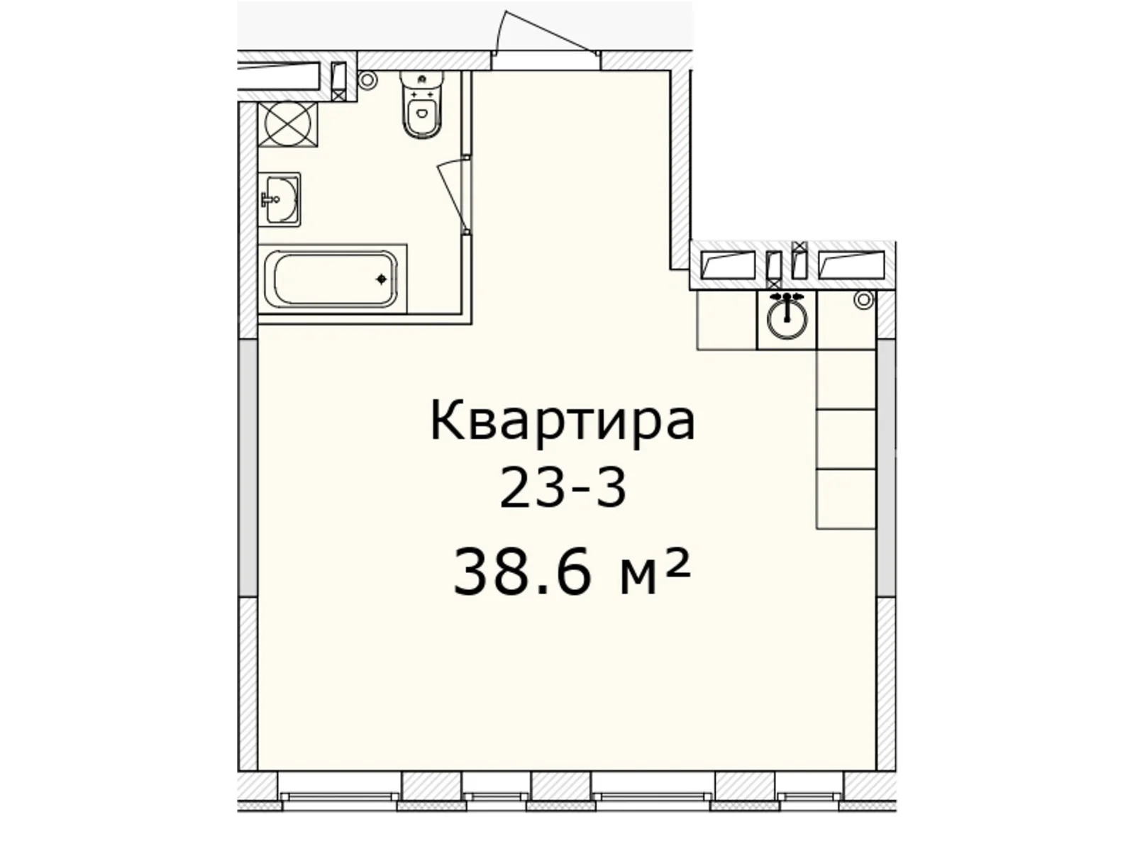 Продається 1-кімнатна квартира 38.6 кв. м у Дніпрі, просп. Слобожанський, 29А - фото 1