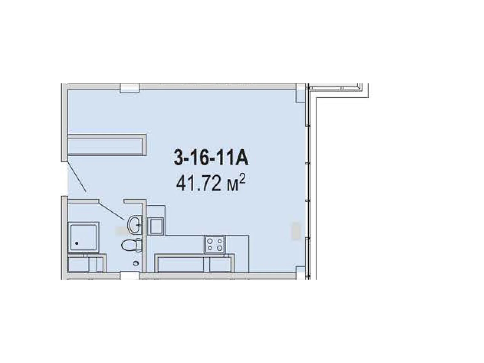Продается 1-комнатная квартира 41.72 кв. м в Днепре, цена: 70624 $ - фото 1