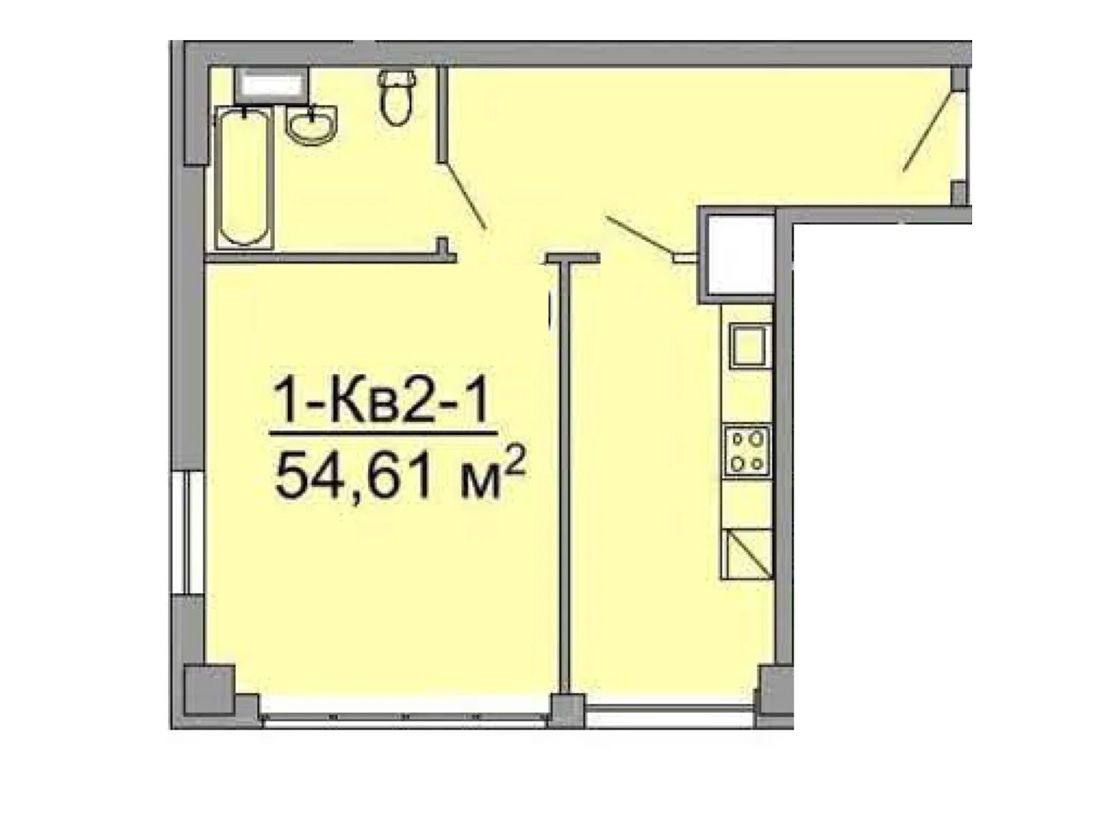 Продается 2-комнатная квартира 54.61 кв. м в Днепре - фото 1