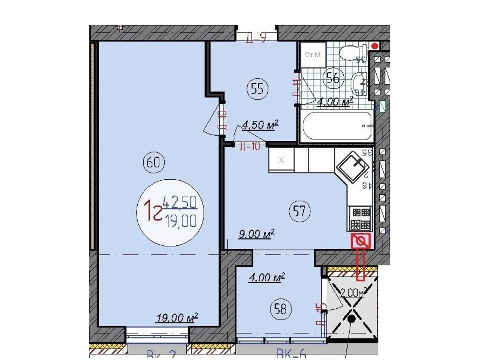 Продається 1-кімнатна квартира 42.5 кв. м у Стрижавці, вул. Київська - фото 1
