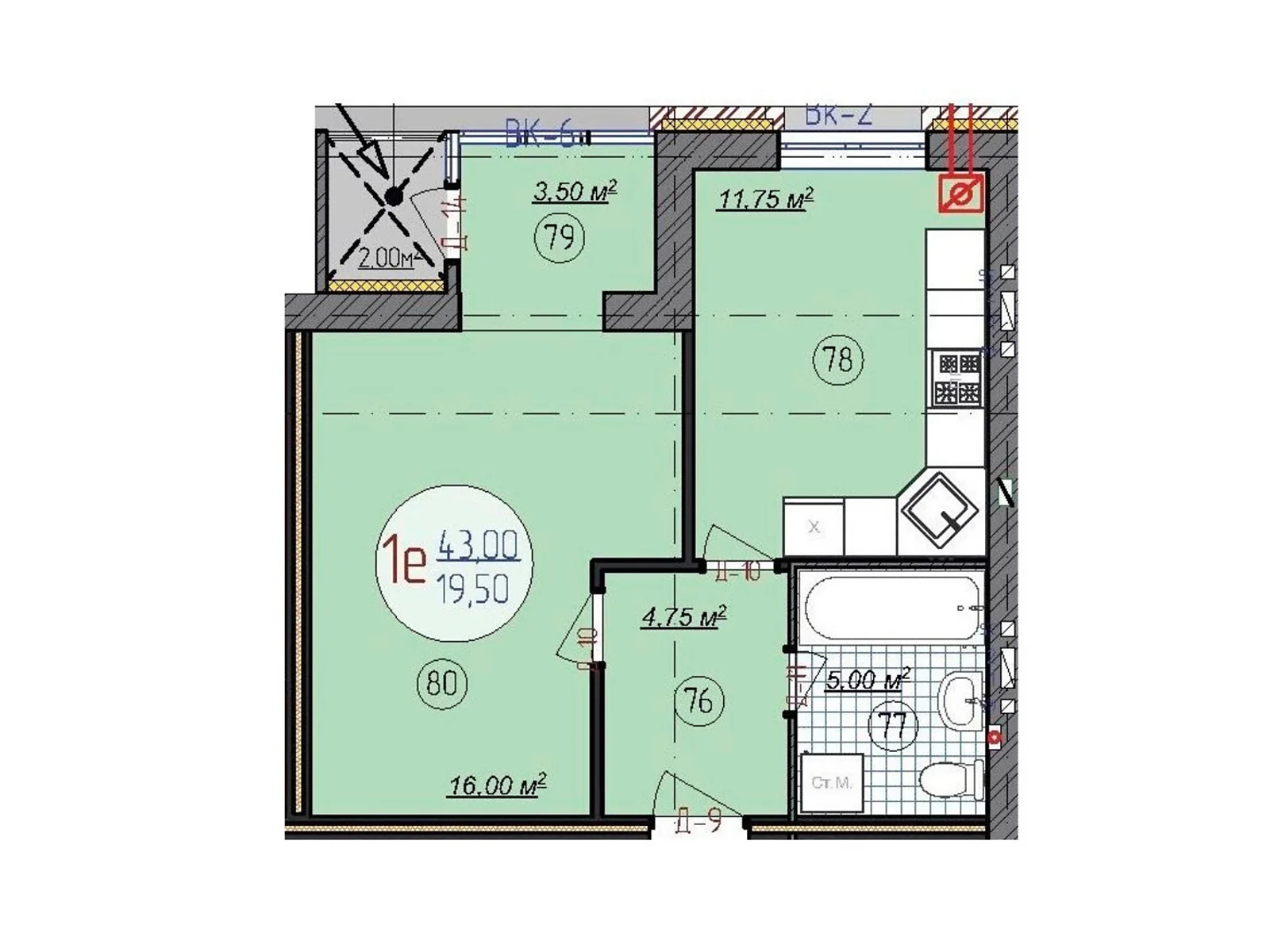 Продается 1-комнатная квартира 43 кв. м в Стрижавке, цена: 33934 $ - фото 1