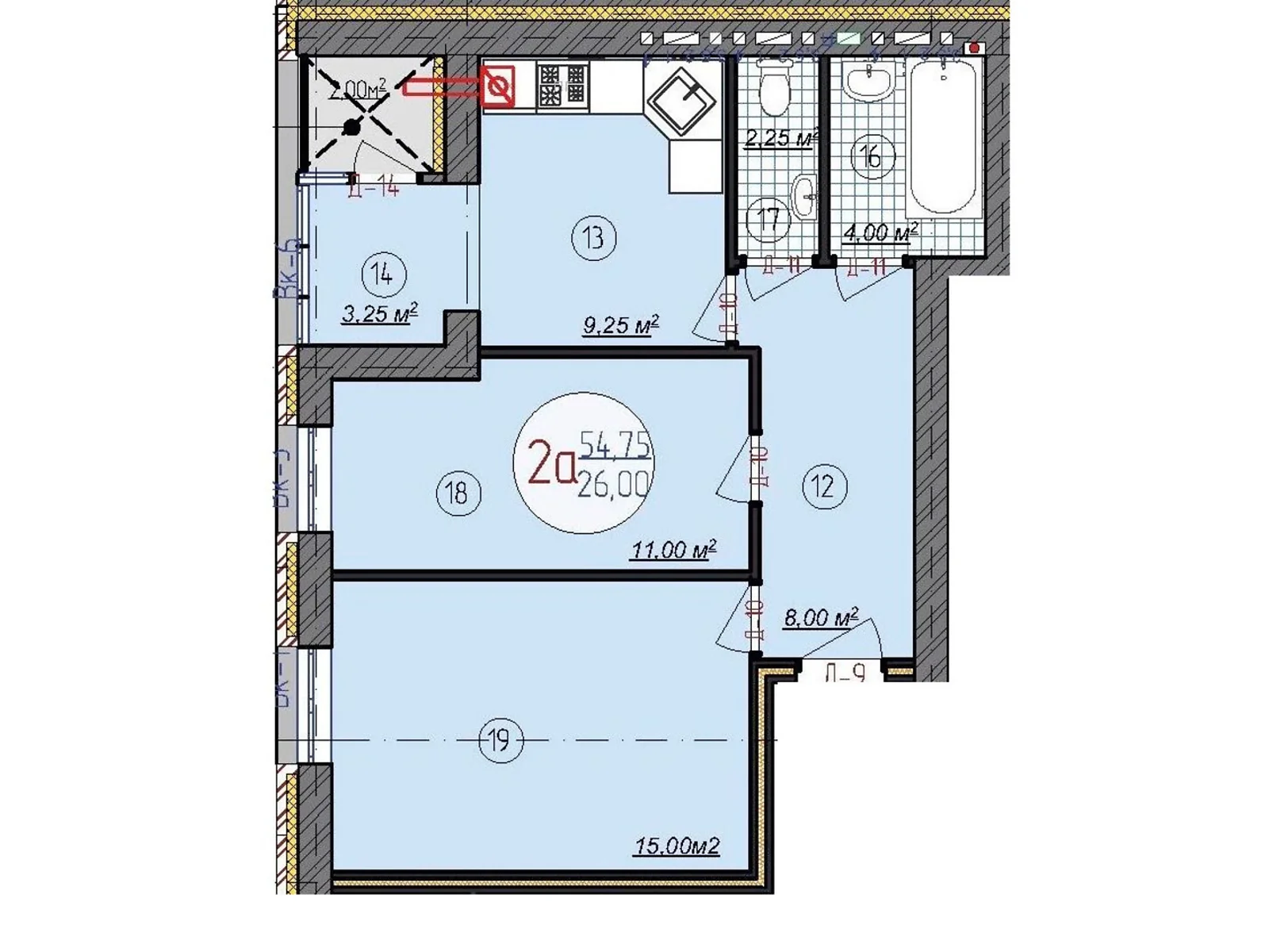Продается 2-комнатная квартира 54.75 кв. м в Стрижавке - фото 1