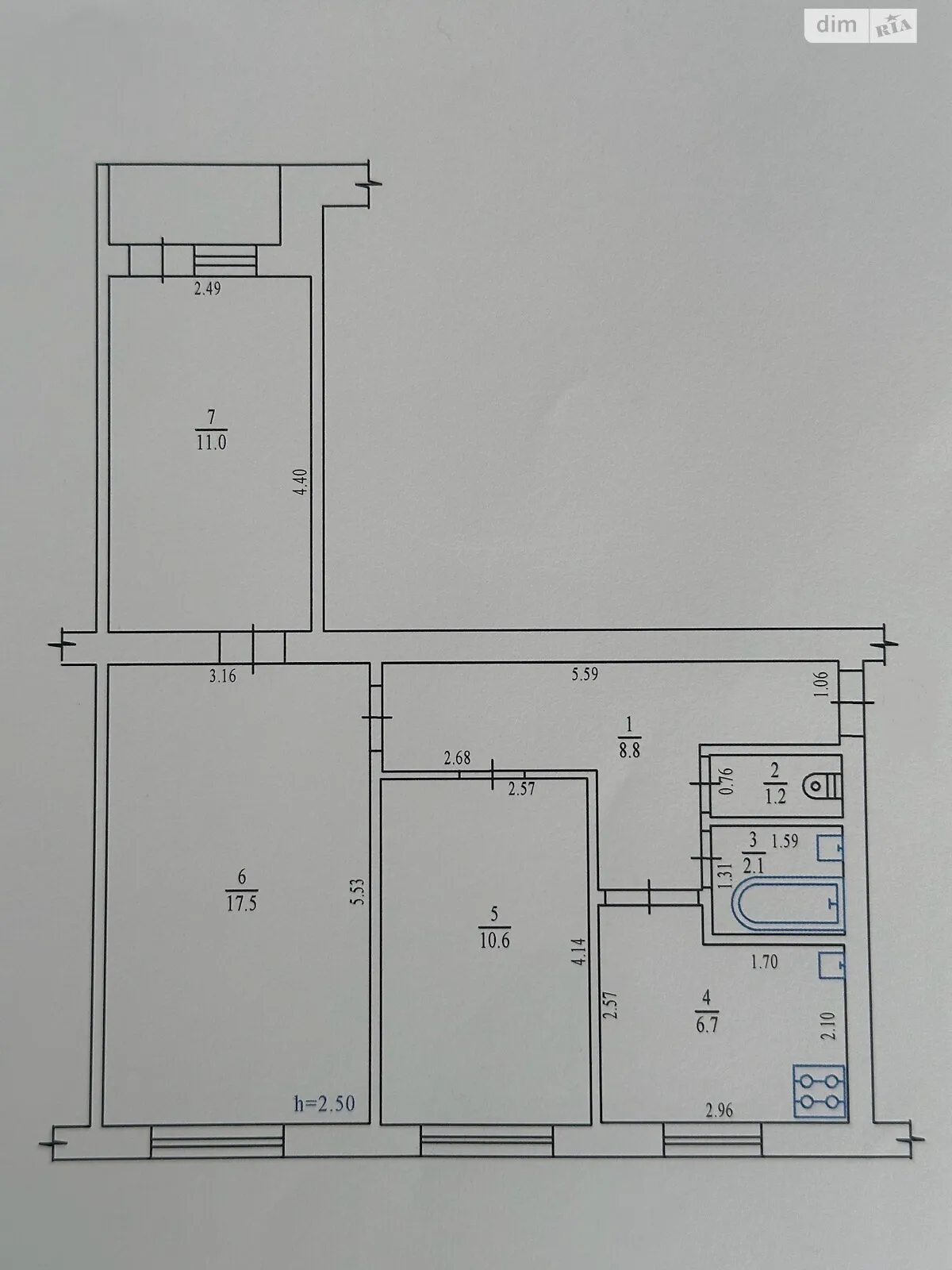 Продається 3-кімнатна квартира 59.9 кв. м у  - фото 2