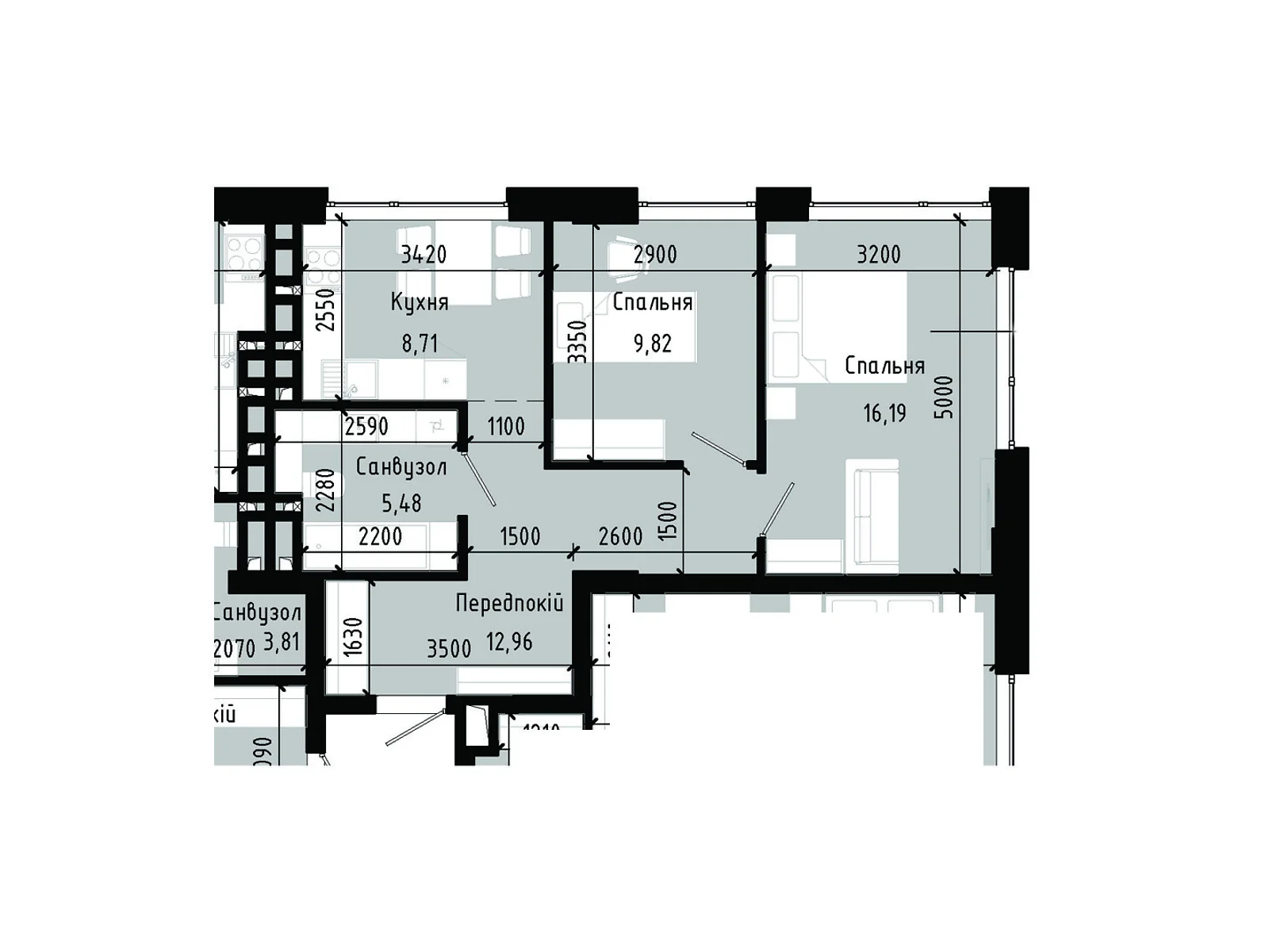 Продается 2-комнатная квартира 52.7 кв. м в Львове, ул. Джона Леннона - фото 1